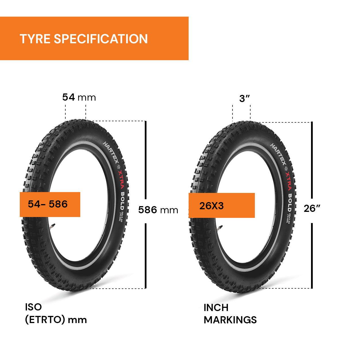 Hartex Xtra Bold 26x3 Tire Addo India 26 Tesler T-4 |Best Bicycles